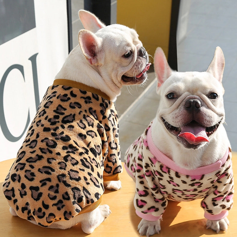 Christmas Elk Big Dog Bulldog Puppy Autumn And Winter Pet Supplies Cat Two-Leg Velvet Clothes Teddy