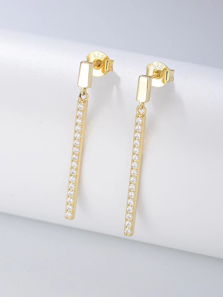 925 Sterling Silver Cubic Zirconia Drop Earrings
