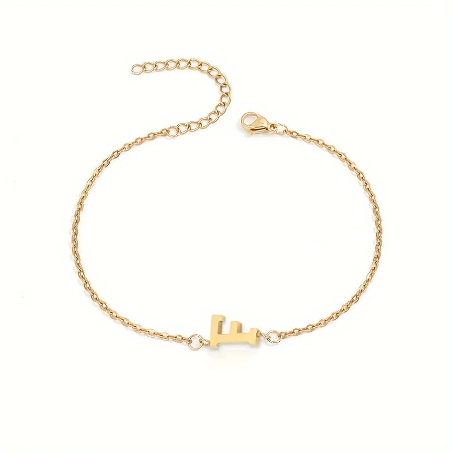Dainty Feminine Letter Initial Chain Bracelet
