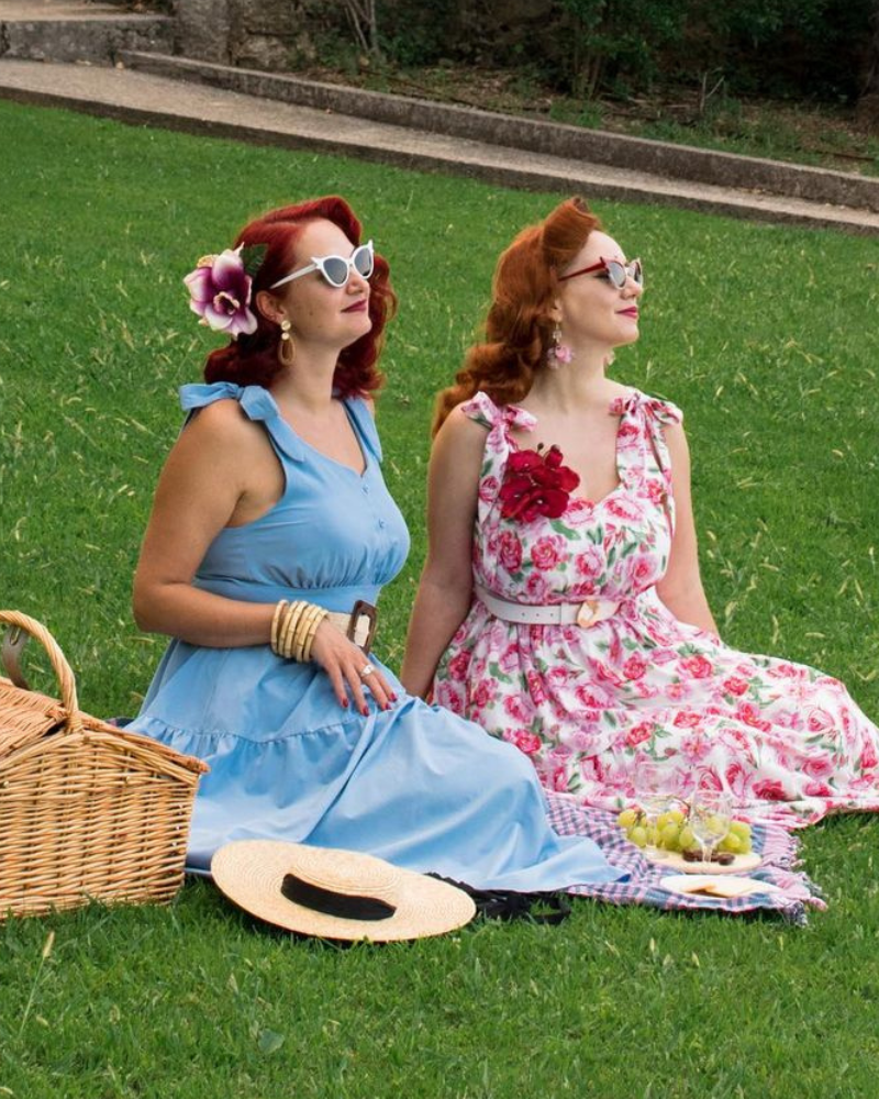 Floral Printed Tiered Midi Dress Sleeveless V-Neck Defined Waist A-Line Dress