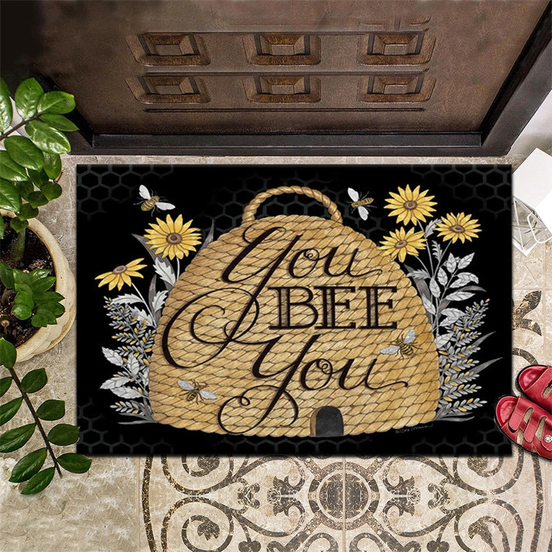 Retro Animal Letter Flower Polyester Carpet Bathing