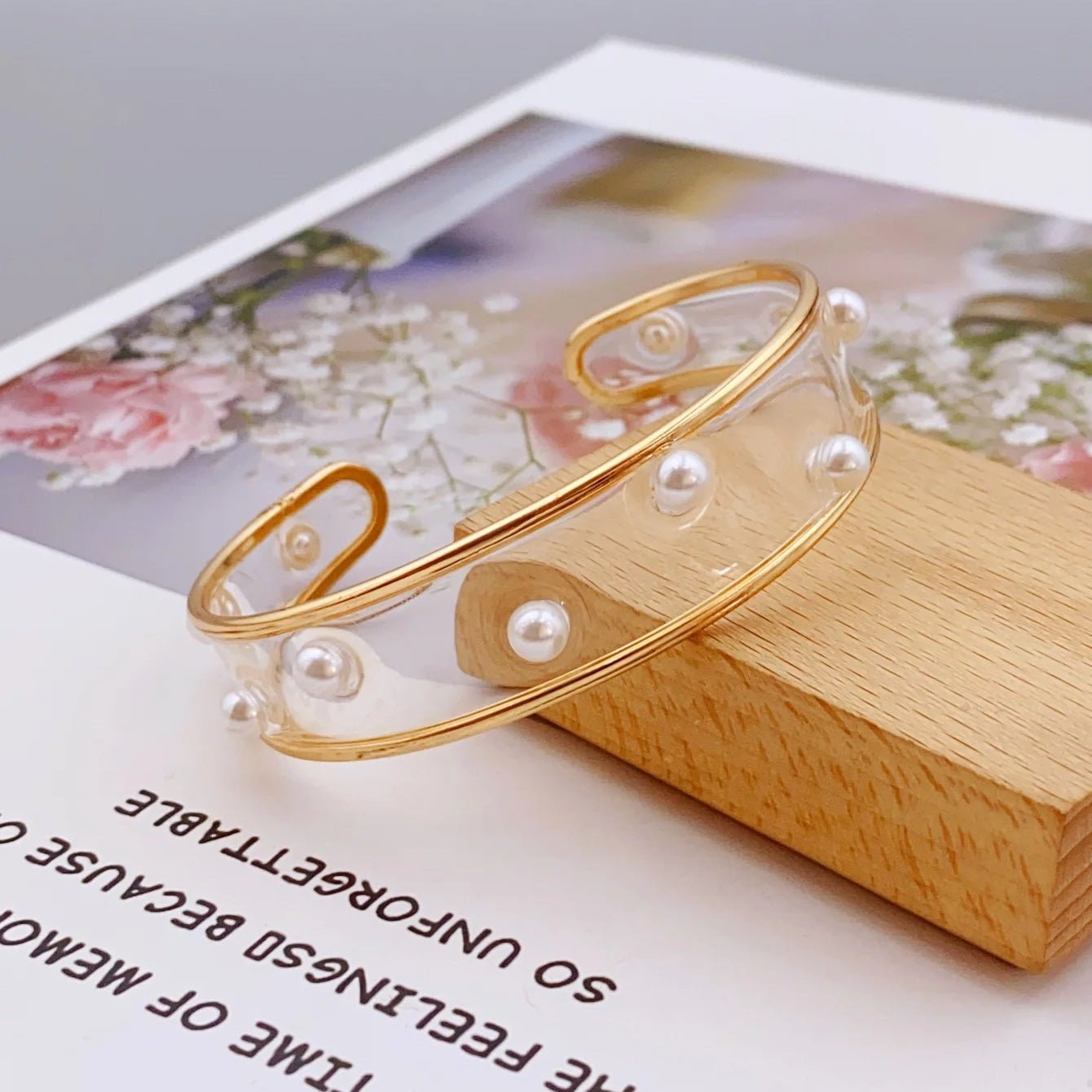 Transparent Floral Feminine Bangle Bracelets