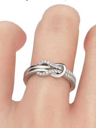 925 Sterling Silver Cubic Zirconia Infinity Ring