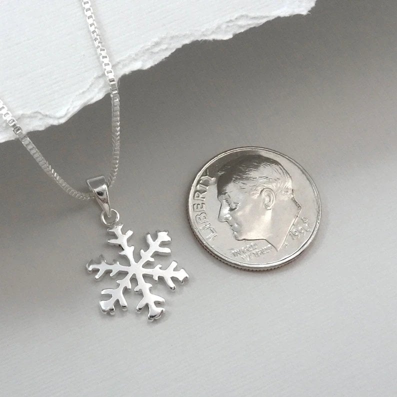 Winter Necklace, Snowflake Necklace, Bridesmaid Necklace, Gift for Her