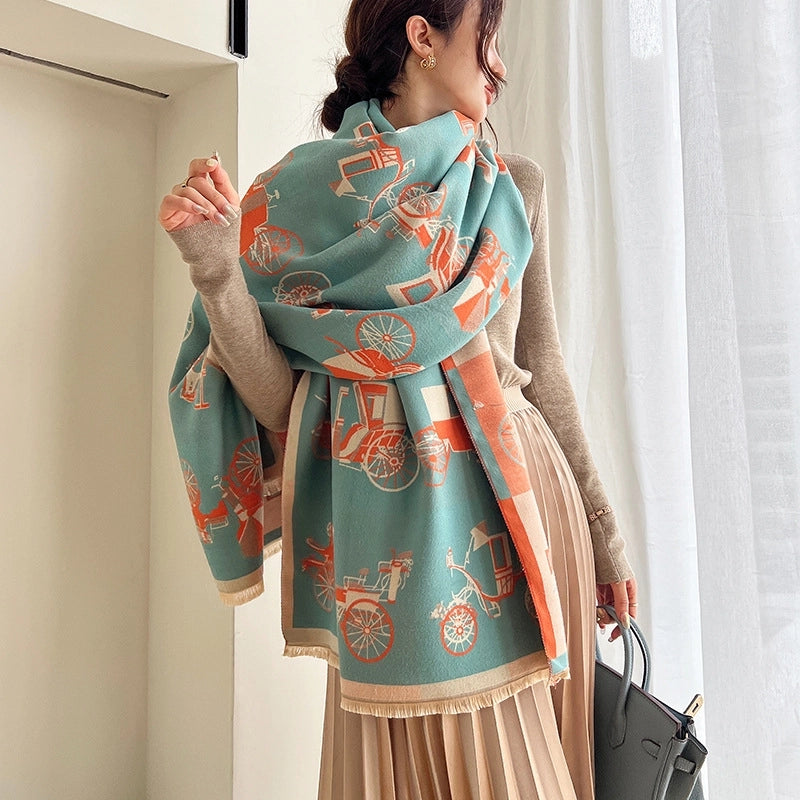 Women's Casual Minimalist Carriage Imitation Cashmere Scarf