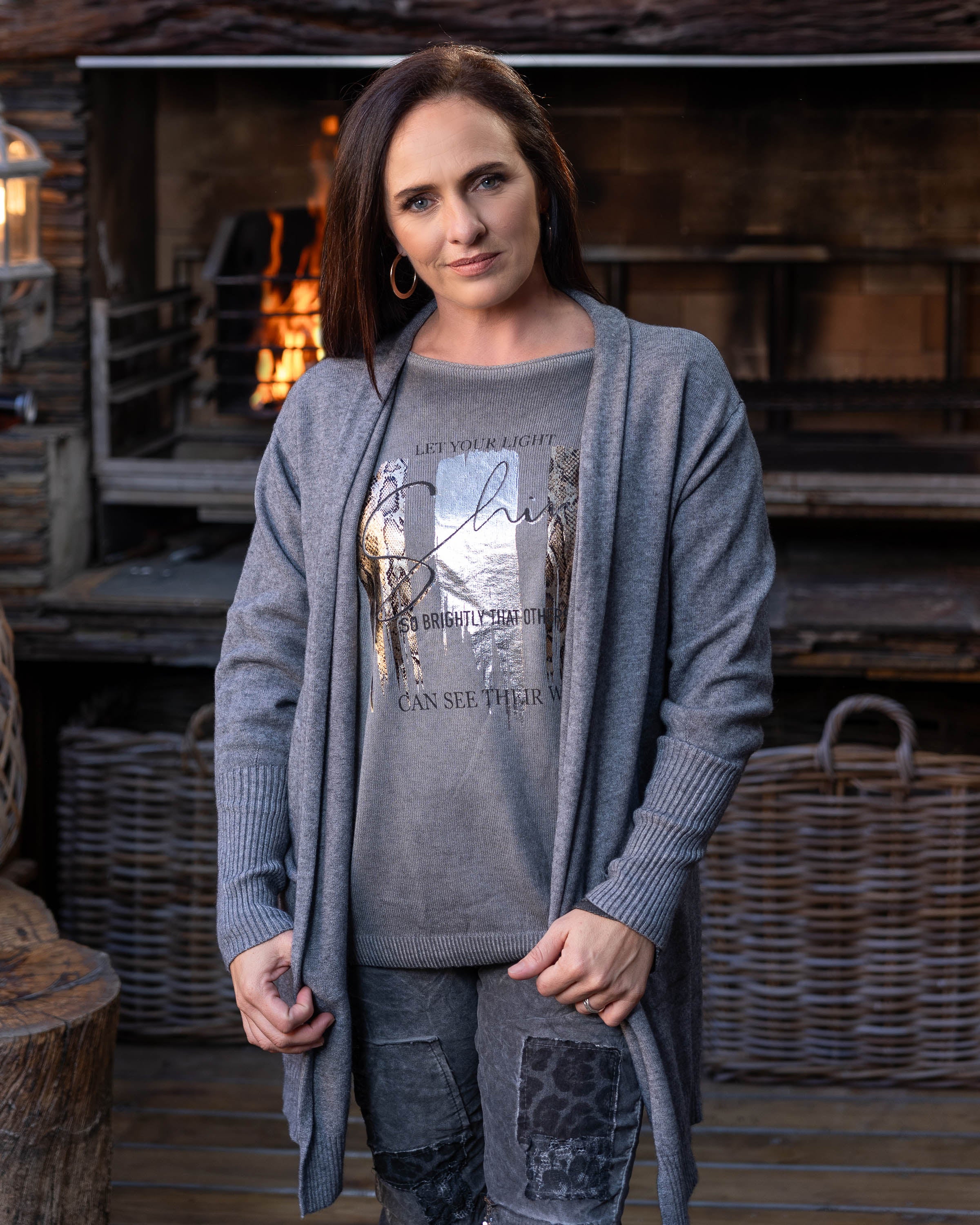 Let's Get Going Cardigan | Grey