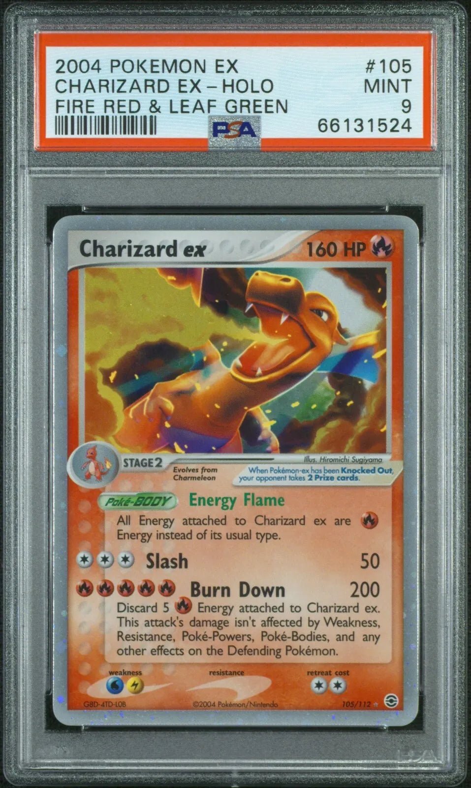 2004 CHARIZARD EX 105/112 HOLO Pokémon FIRE RED & LEAF GREEN PSA 9 MINT