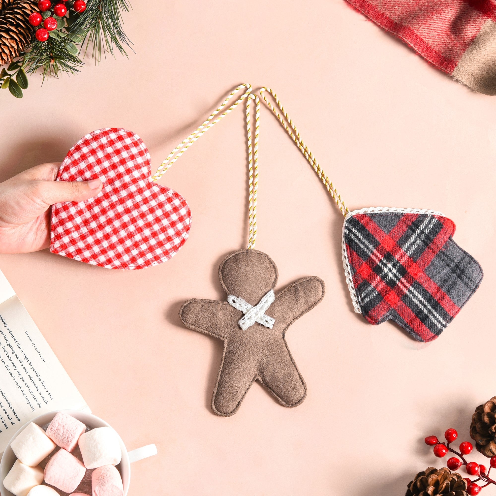 Christmas Hanging Ornaments Set of 3