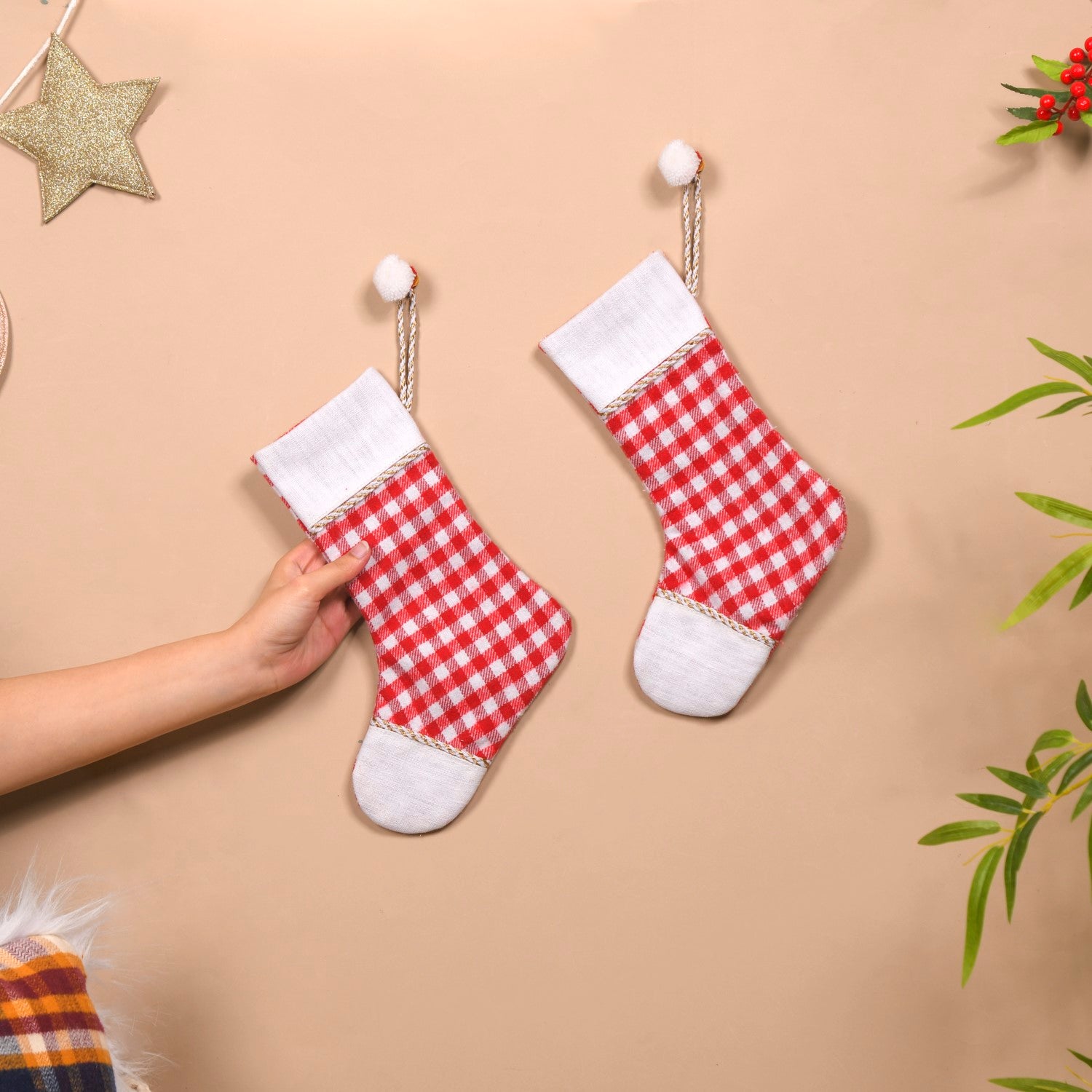 Set Of 2 Festive Stockings