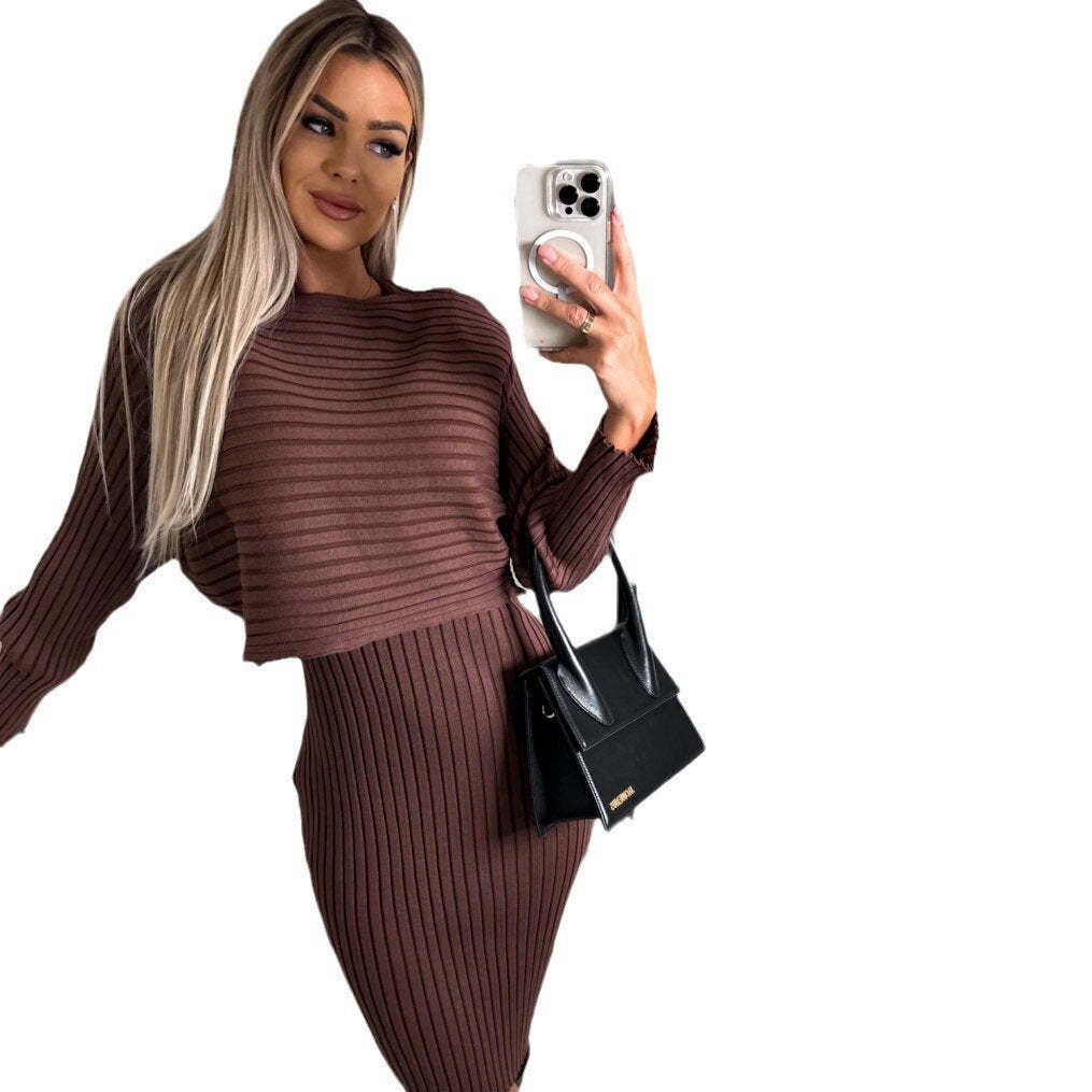 🎄Christmas Sale🔥Knitted Sweater and Cami Dress Set