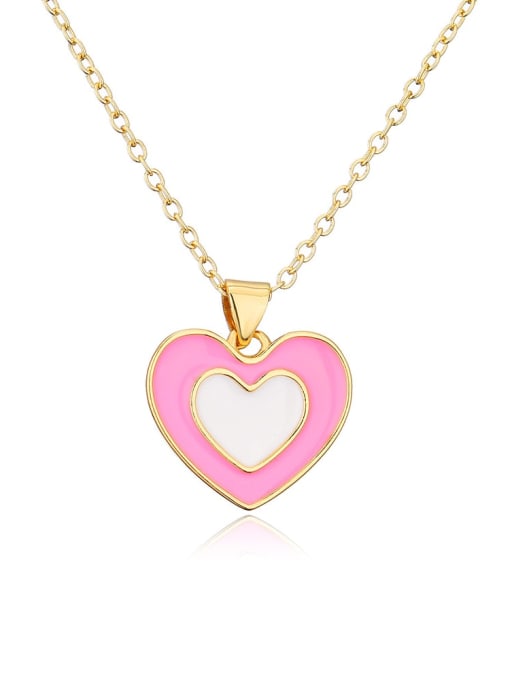 Coloured Heart Pendant & Chain