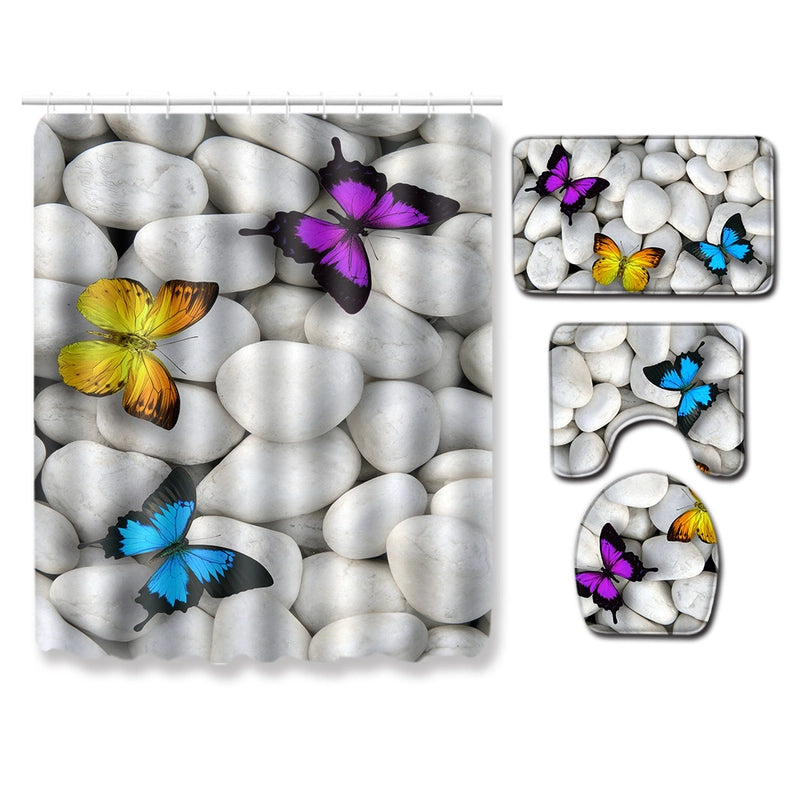 Elegant Animal Butterfly Bow Knot Polyester Carpet Bathing