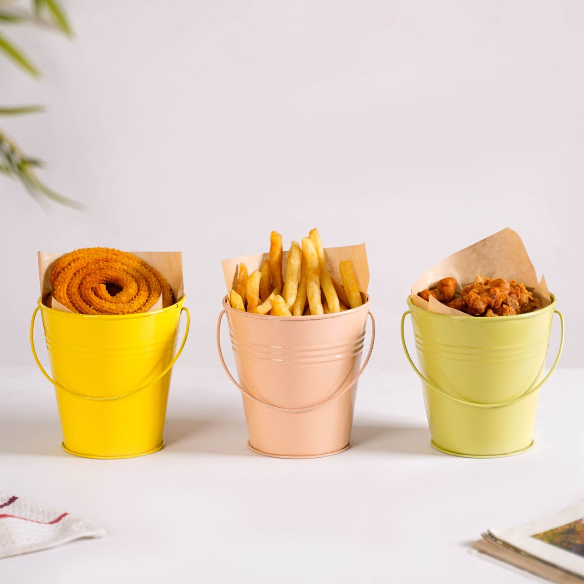 Metal Bucket For Home Decoration Set Of 3