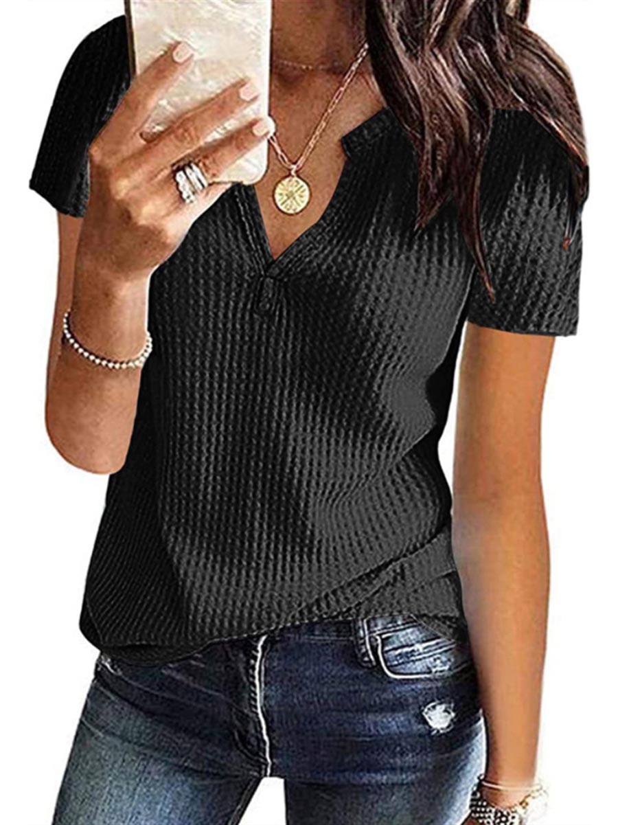 V-Neck Solid Color T-Shirt (16 colors)