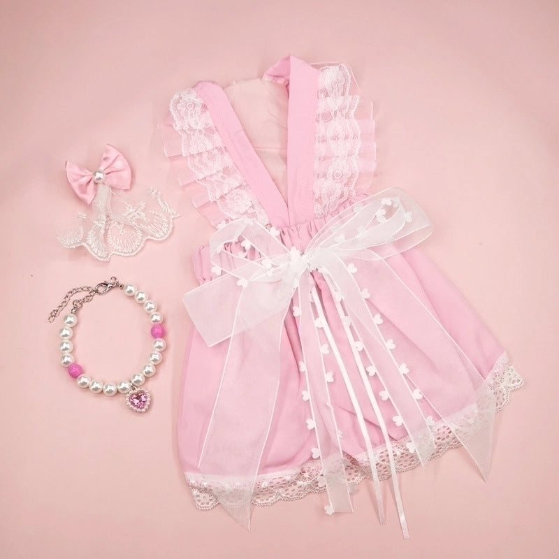 Sweet Cotton Bow Knot Pet Clothing
