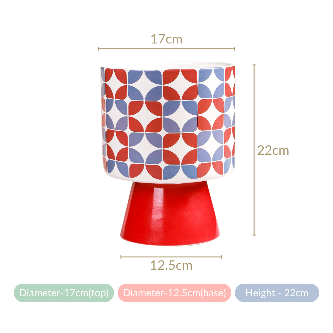Colourful Pedestal Vase Bauhaus Red