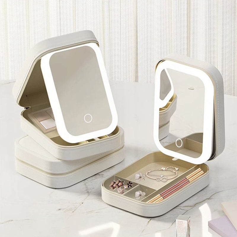 [Best Gift For Her] Integrated Makeup Storage Box With Light-Filling Mirror & Free shipping