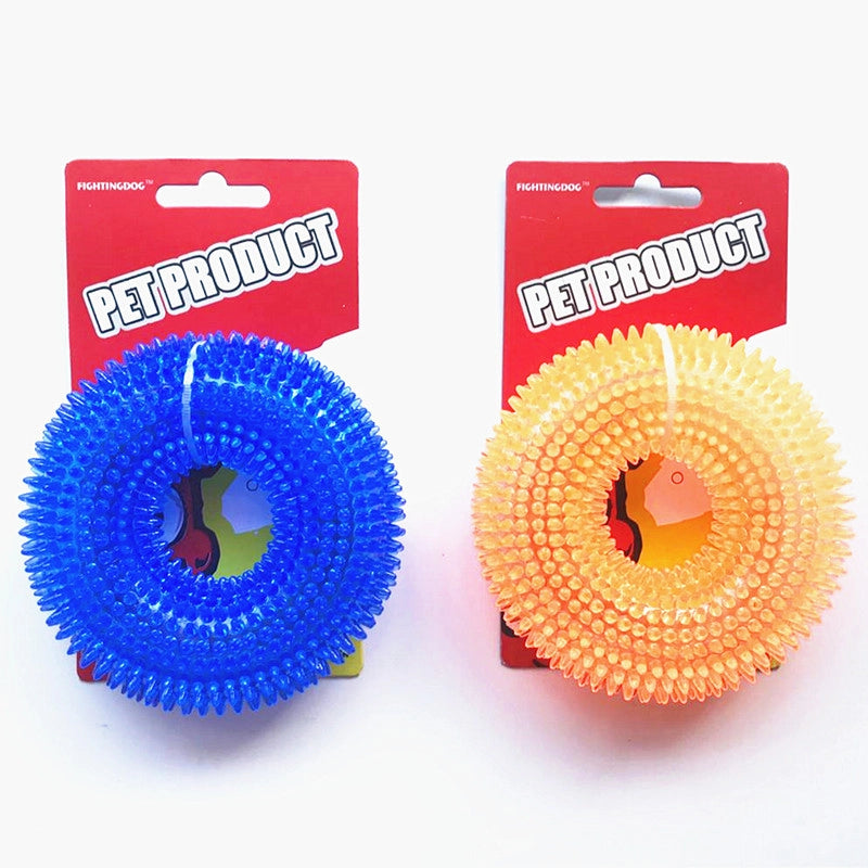 Bite-resistant Sound-making Dog Toy Ball Large Dog Golden Retriever Spikes Tpr Teeth Cleaning Chew Toy