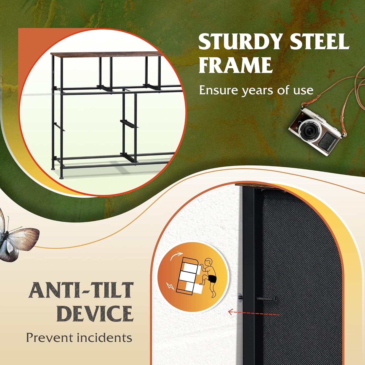 WLIVE 7 Drawer Dresser TV Stand, Dressers for Bedroom, Fabric Storage Tower