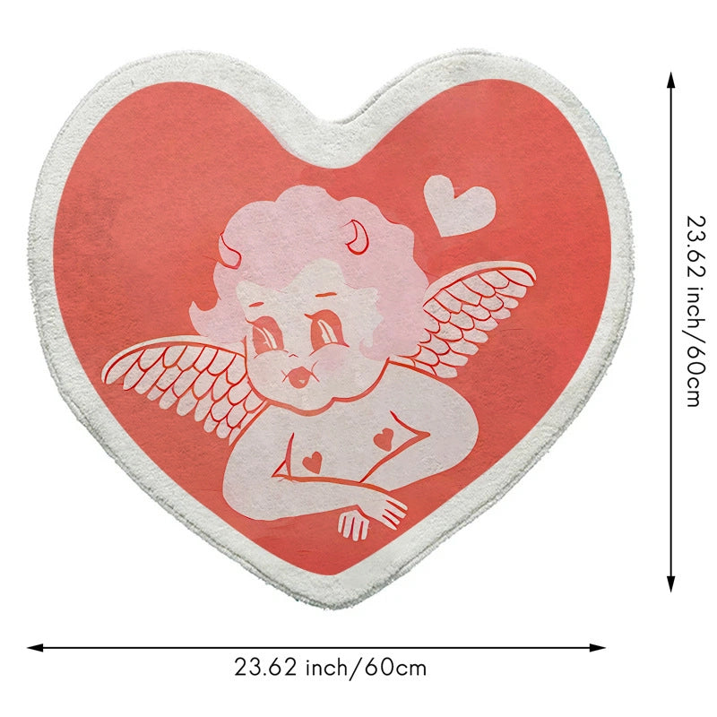 Valentine'S Day Casual Elegant Letter Heart Shape Polyester Carpet Bathing