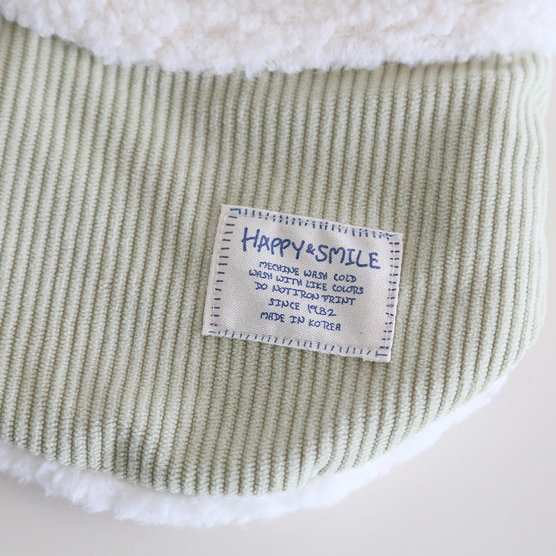 Corduroy Color Block Dog Harness Jacket Vest