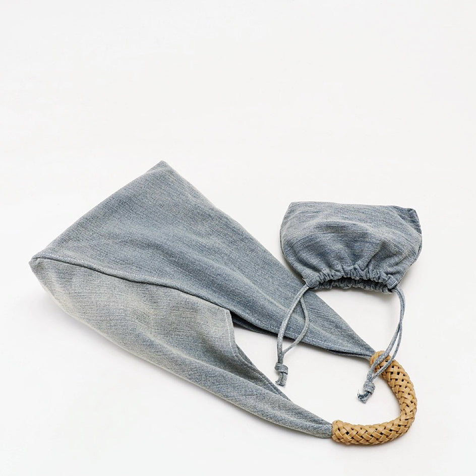 Denim Shoulder Bag With Inner Pouch