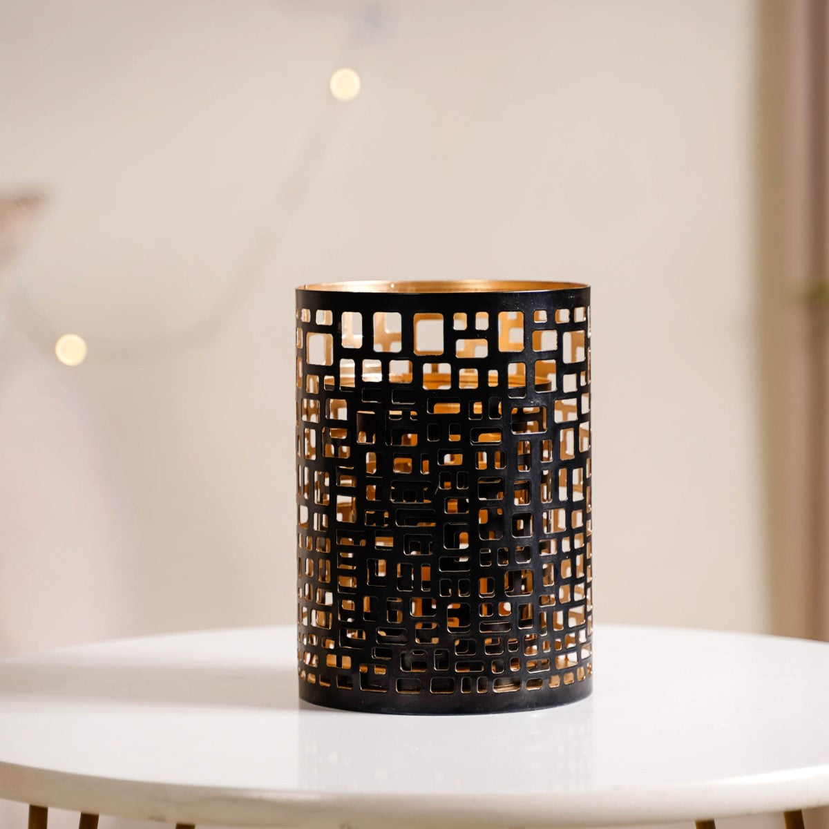 Set of 3 Luxe Metal Cutwork Votive Holder