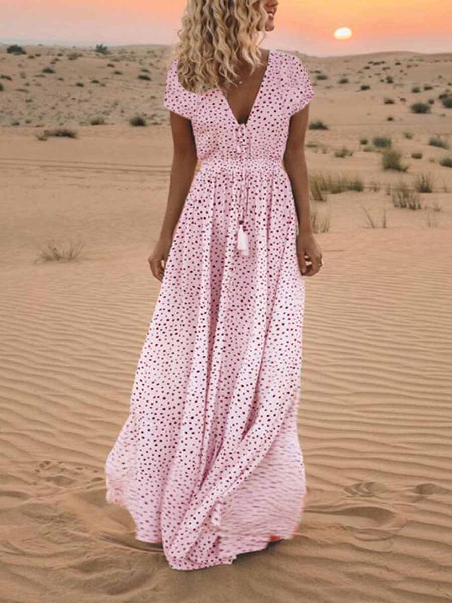 Polka Dot Bohemian Dress