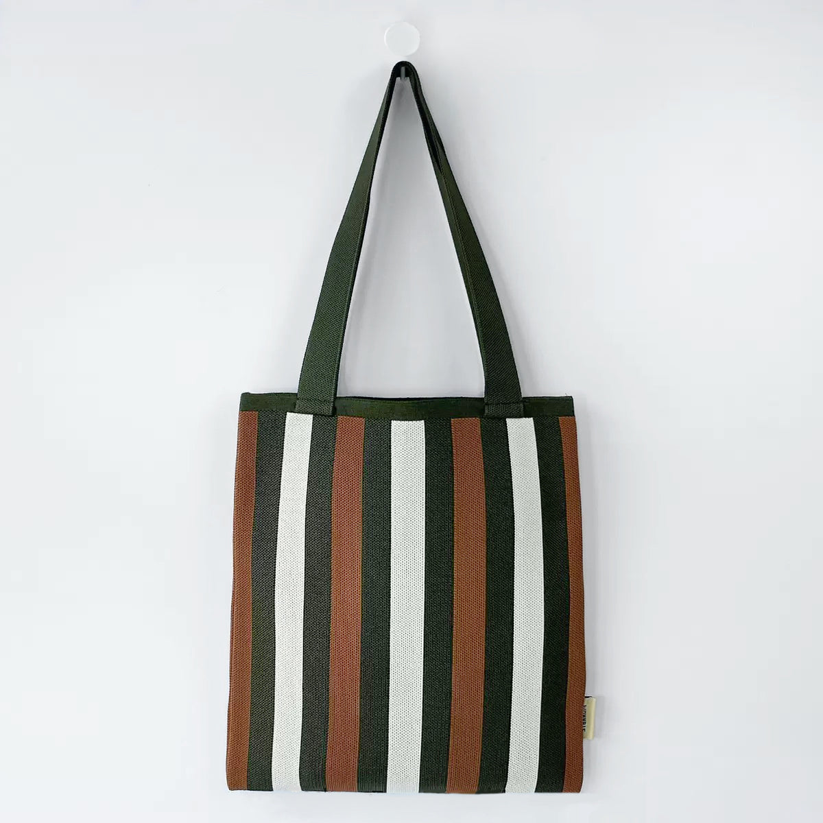 Chromatic Stripe Knitted Bag