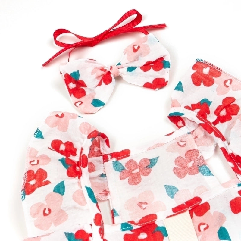 Cute Cotton Flower Bow Knot Pet Clothing