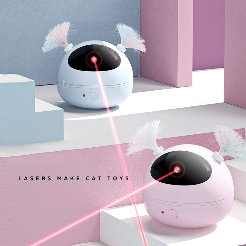 TwirlBeam Rotating Laser & Feather Cat Toy