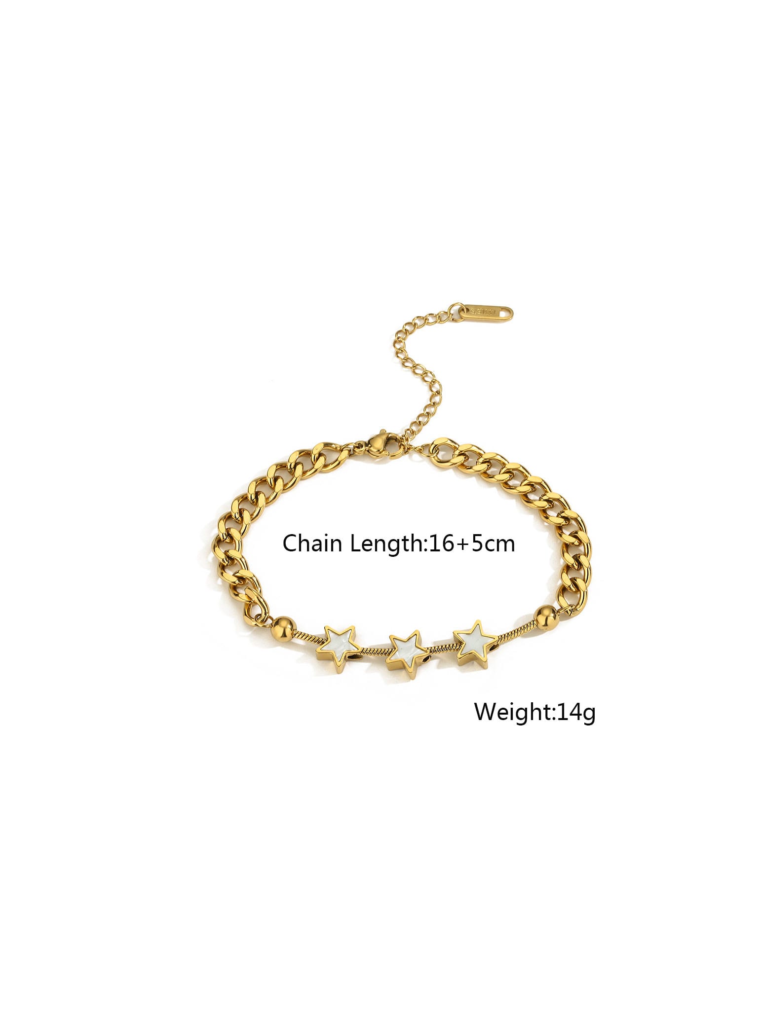 Gold Plated Stars Bracelet