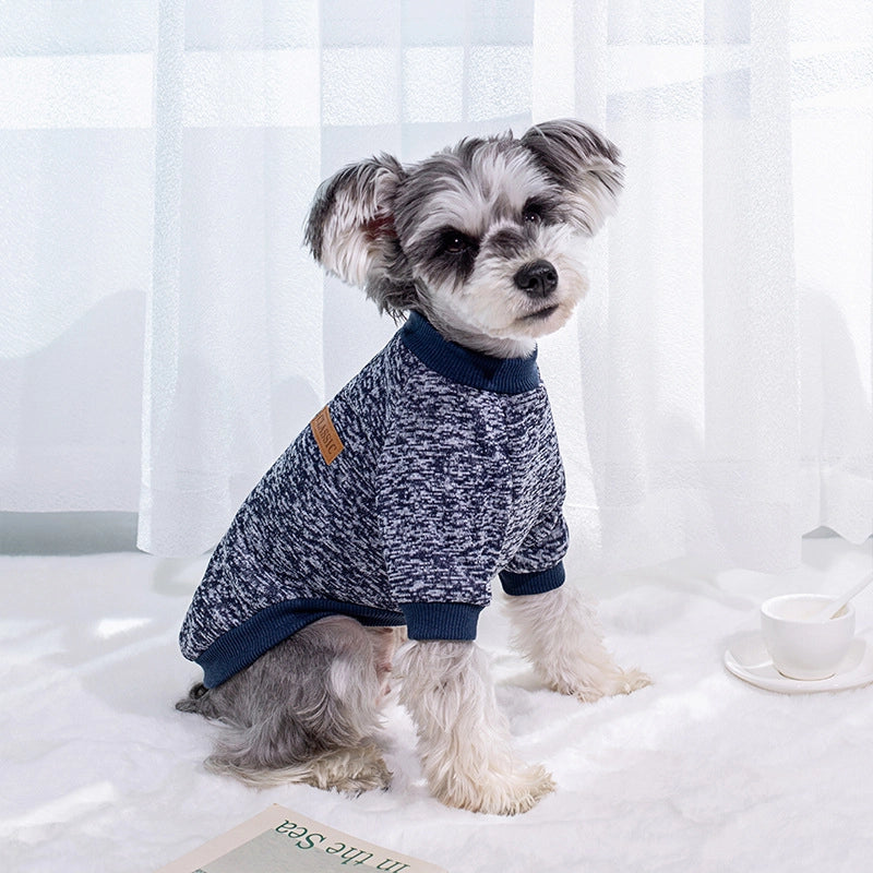 Dog Cat Pet Autumn And Winter Fleece-lined Two-legged Color Warm Sweater Wool Teddy Fadou Clothes Small And Medium-sized Dog