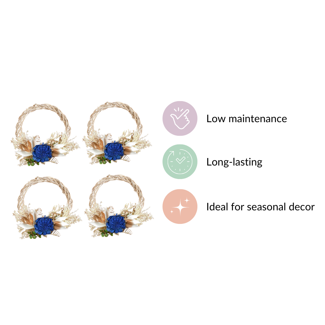 Mini Shola Flower Wreath Eco-Friendly Set Of 4
