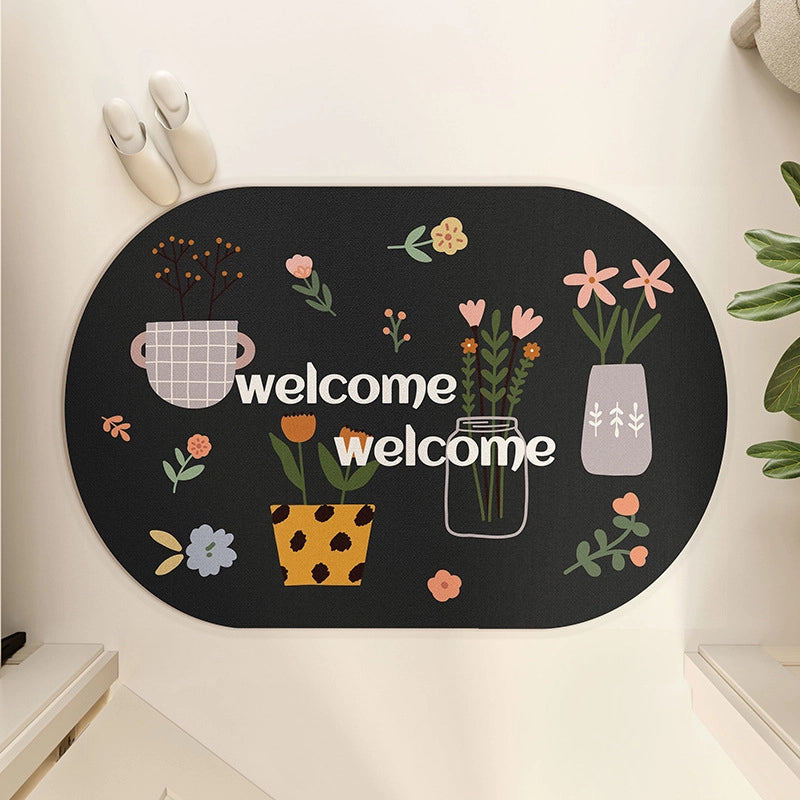 Cute Cartoon Puppy Diatom Mud Mat Bathroom Absorbent Non-slip Toilet Door Quick-drying Foot Mat Bathroom Carpet