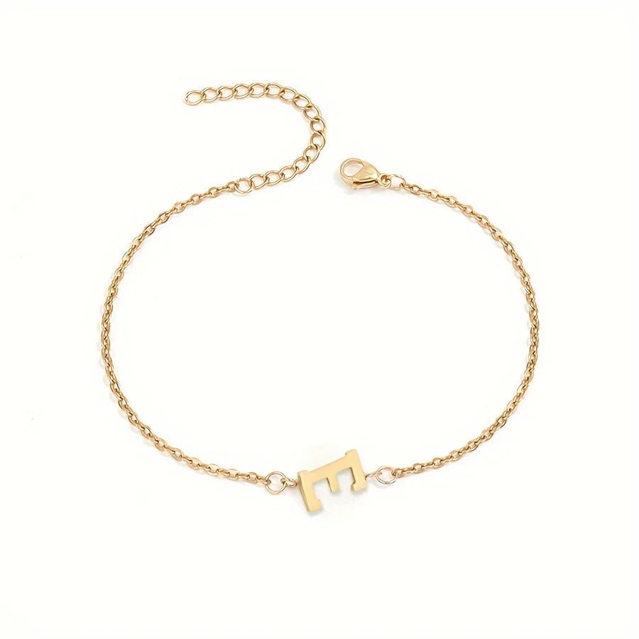 Dainty Feminine Letter Initial Chain Bracelet
