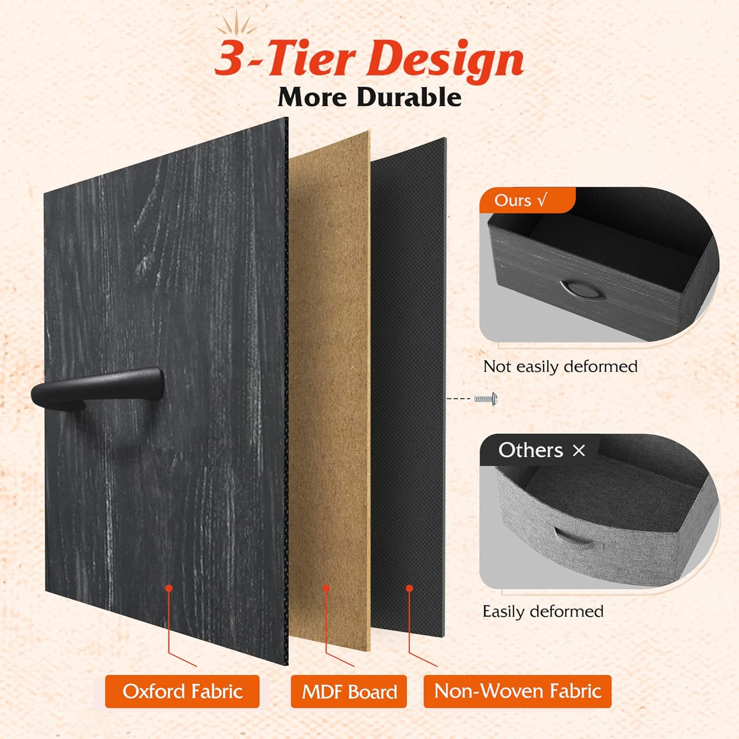 WLIVE 7 Drawer Dresser TV Stand, Dressers for Bedroom, Fabric Storage Tower