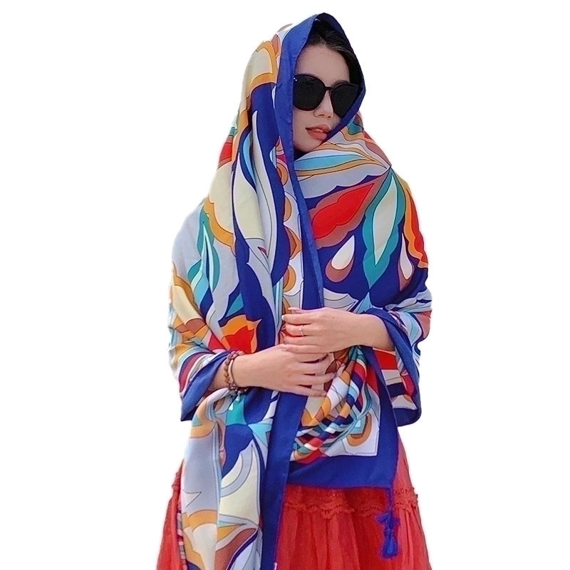 Women's Elegant Printing Cotton And Linen Shawl