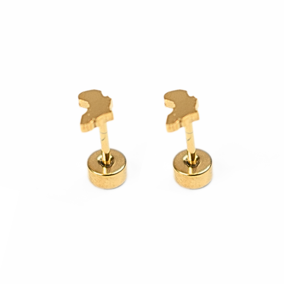Tiny Africa studs - Gold