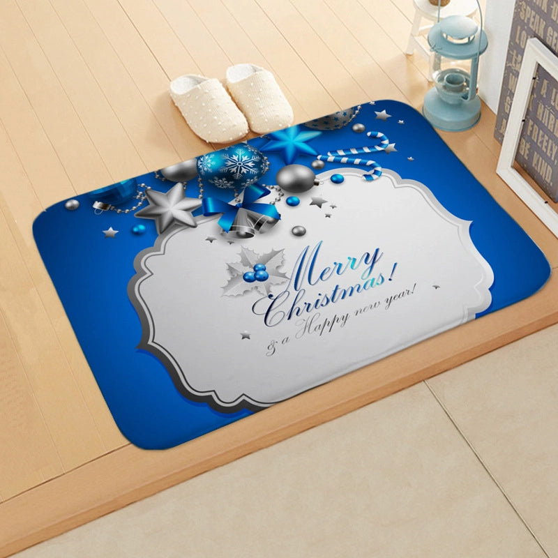 Cute Christmas Tree Snowflake Flannel Fabric Floor Mat
