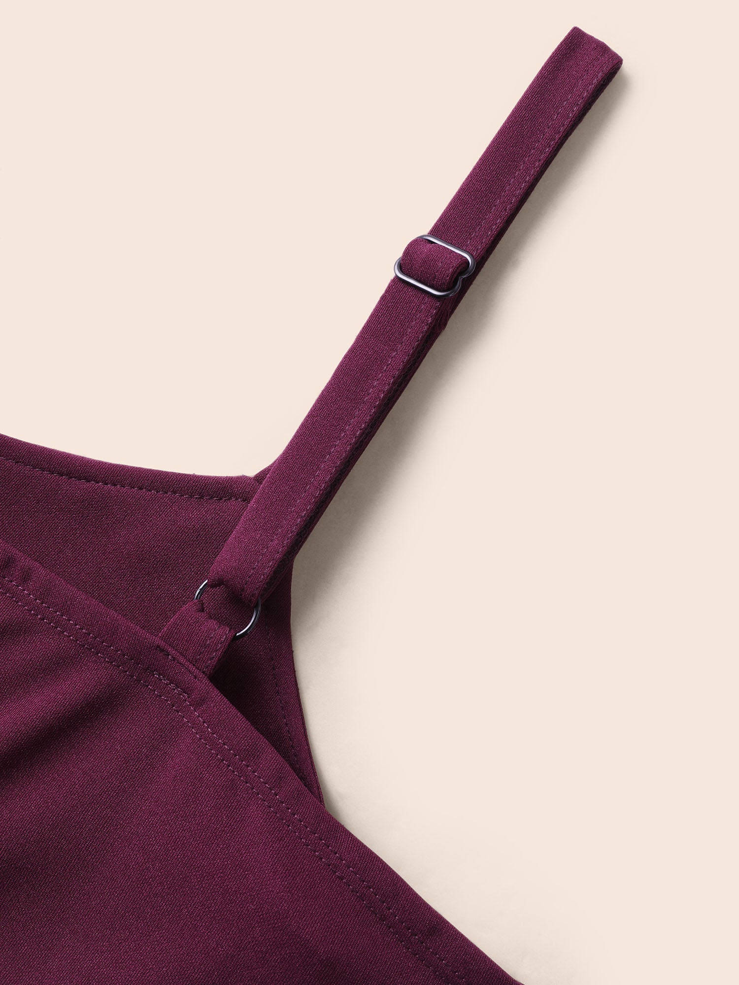 Plain Notched Pleated Detail Spaghetti Strap Wrap Hem Dress