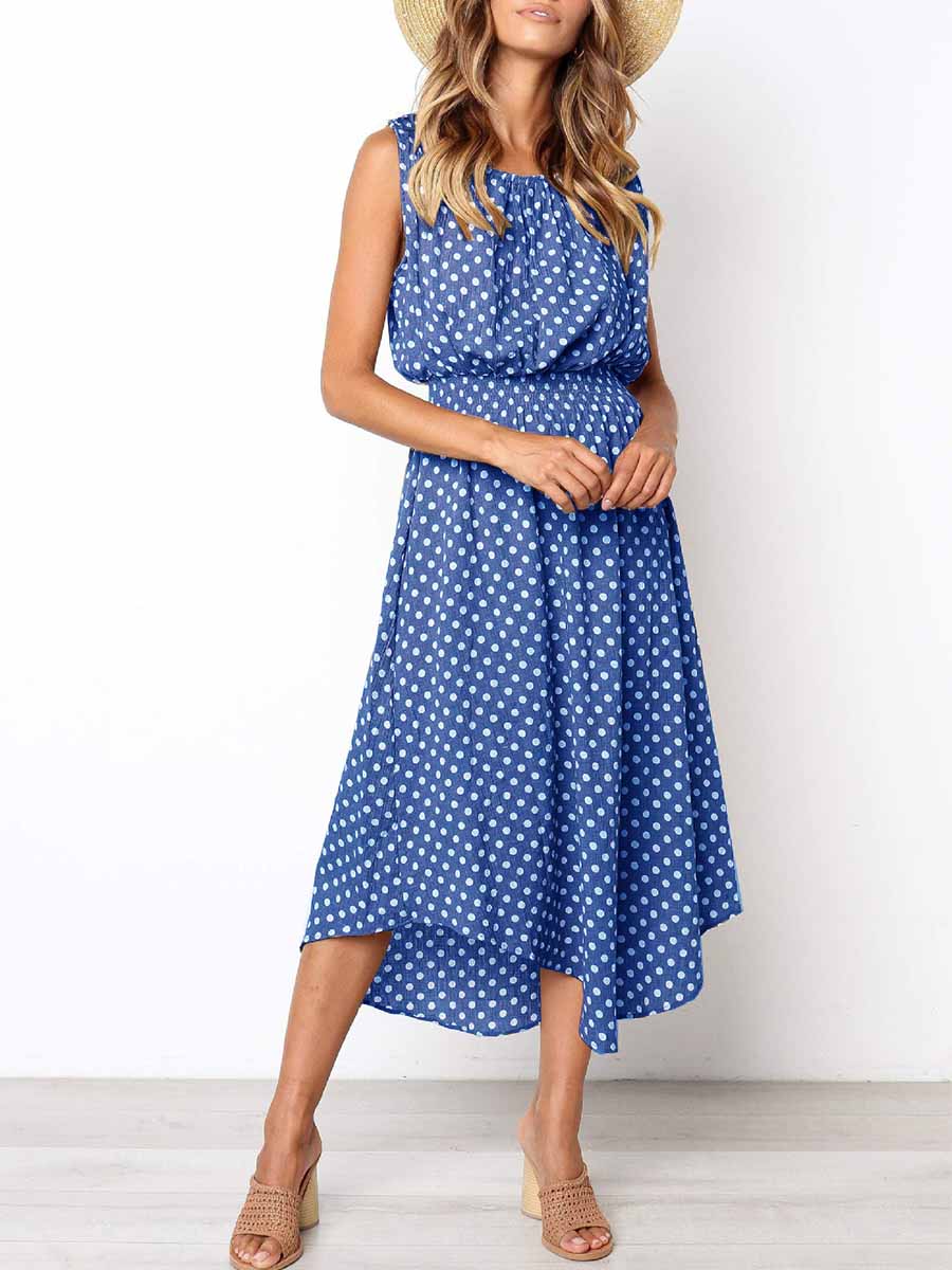 Sleeveless Dot Dress