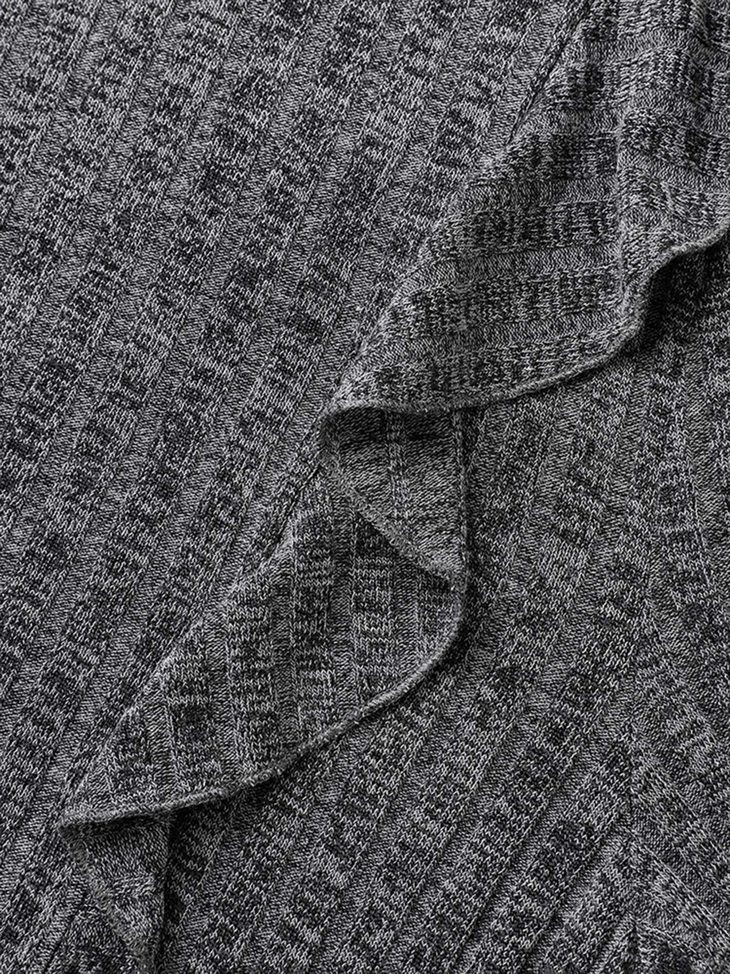 Crew Neck Ruffle Trim Knit Dress