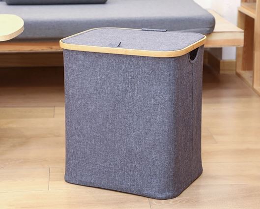 Bamboo Laundry Hamper Basket with Lid and Handle