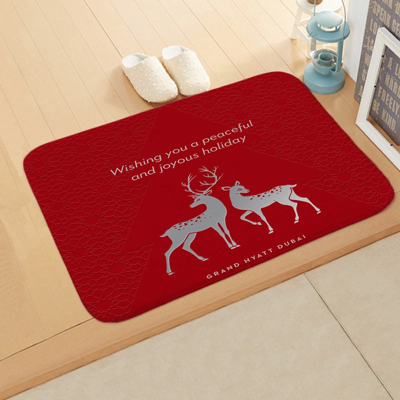 Cute Christmas Tree Snowflake Flannel Fabric Floor Mat