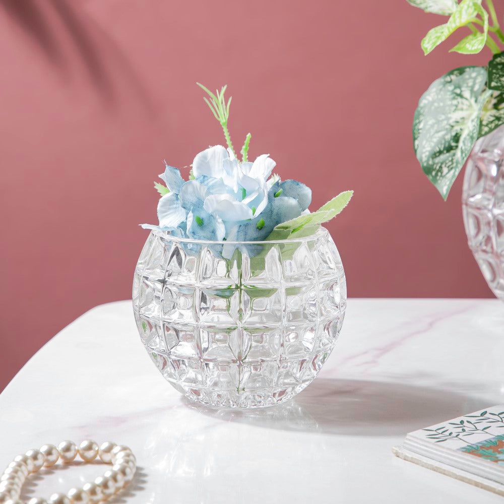 Ornate Crystal Glass Flower Vase Small