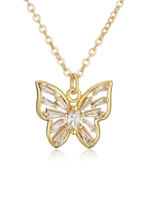 Cubic Zirconia Butterfly Pendant & Chain