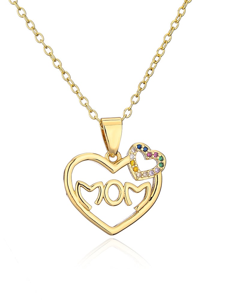 Cubic Zirconia MOM Pendant & Chain