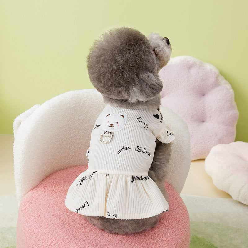 Bear Letter Printed Dog Dress Harness
