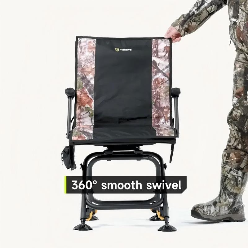 Heated Hunting Chair Adjustable Height 360° Swivel Blind Chair with Battery & Detachable Seat Cove (Buy One Get One Free-Get Two PCS)Limited-time Offer